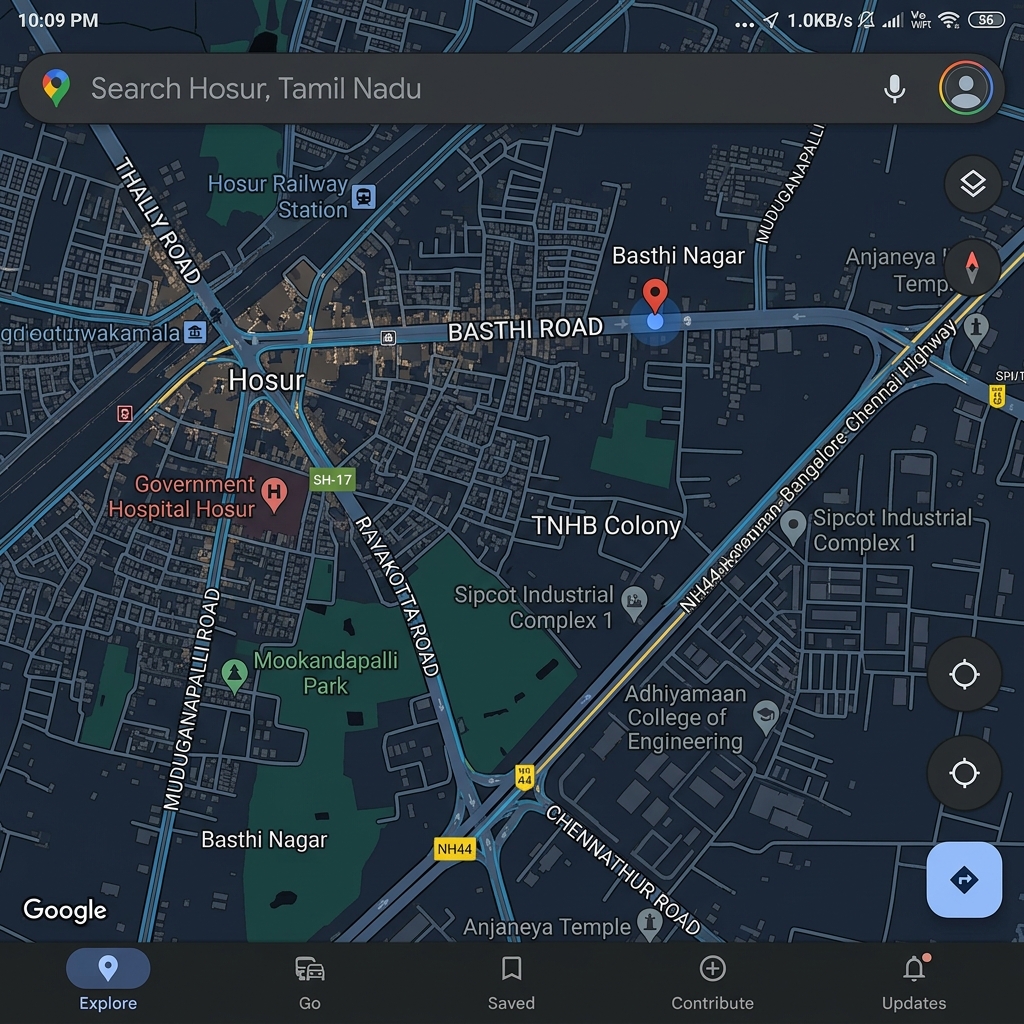 Hosur Google Map